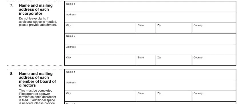 City, Name and mailing, and Name of kansas corporation articles incorporation