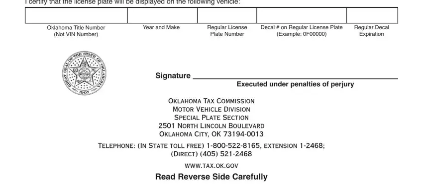 Step # 2 of completing Oklahoma Form 750 B