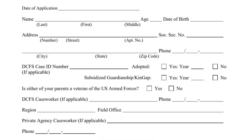 Form Cfs 438 completion process described (portion 1)