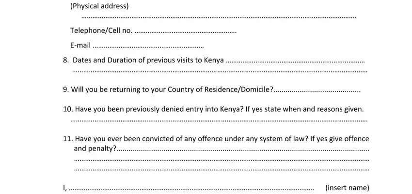 Tips on how to complete kenya visa on arrival form portion 3