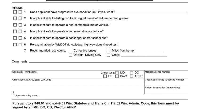 Reexamination by WisDOT, Other, and Is applicant safe to operate a inside Mv 3030V Form