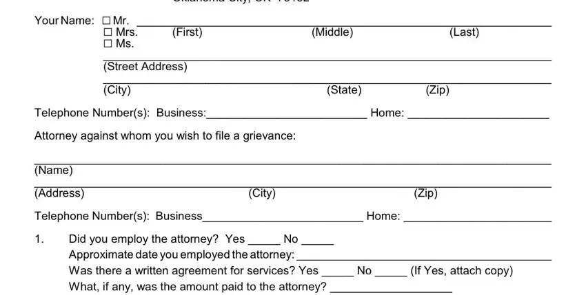 How to fill in oklahoma bar grievance form part 1