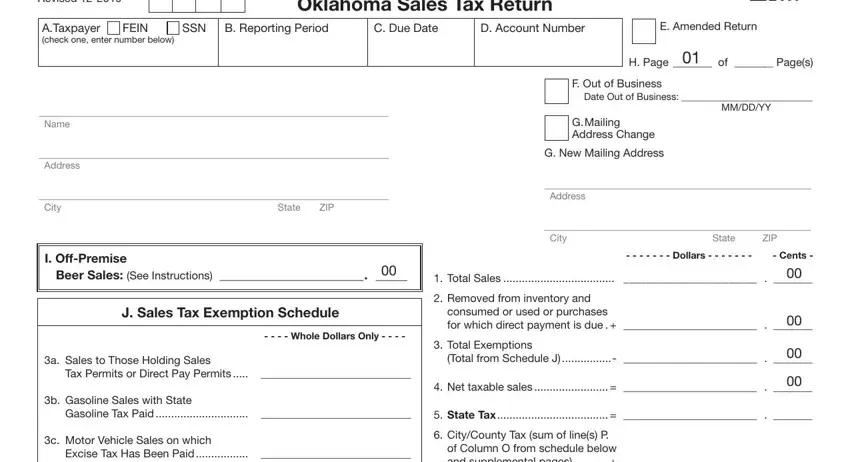 Part number 1 of filling out taxpayer oklahoma reporting