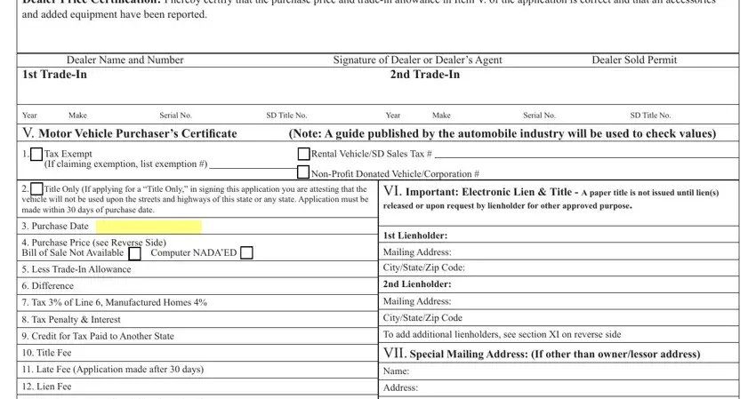 SD Title No, NonProit Donated, and Dealer Sold Permit inside sd application registration
