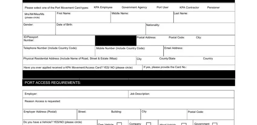 Find out how to fill in portpass application form stage 1