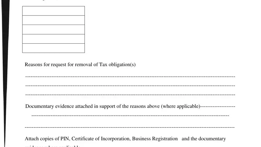 Documentary evidence attached in, Attach copies of PIN Certificate, and Tax obligations to be removed in kra penalty waiver application form