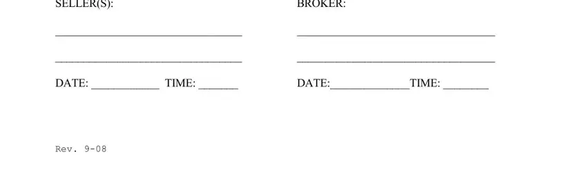 BROKER, DATE  TIME, and Rev in one time showing agreement texas