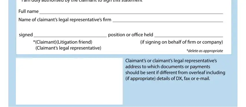 Part no. 5 of submitting new n1 claim form