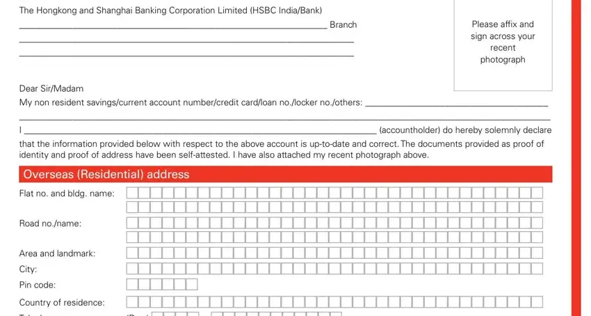 Step number 1 of filling in hsbc kyc online submission