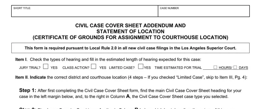 The best ways to fill in form civil case part 1