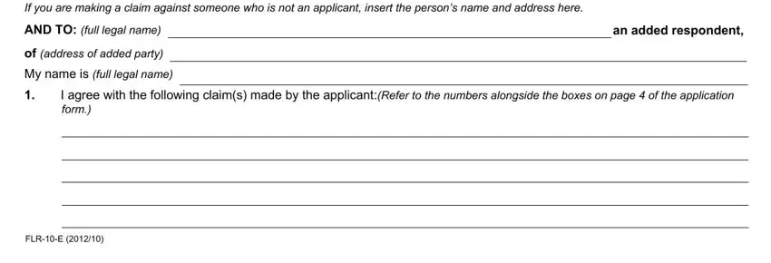 Filling in segment 2 of Form 10: Answer