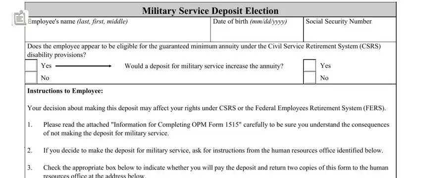 The right way to fill out Opm Form 1515 portion 1
