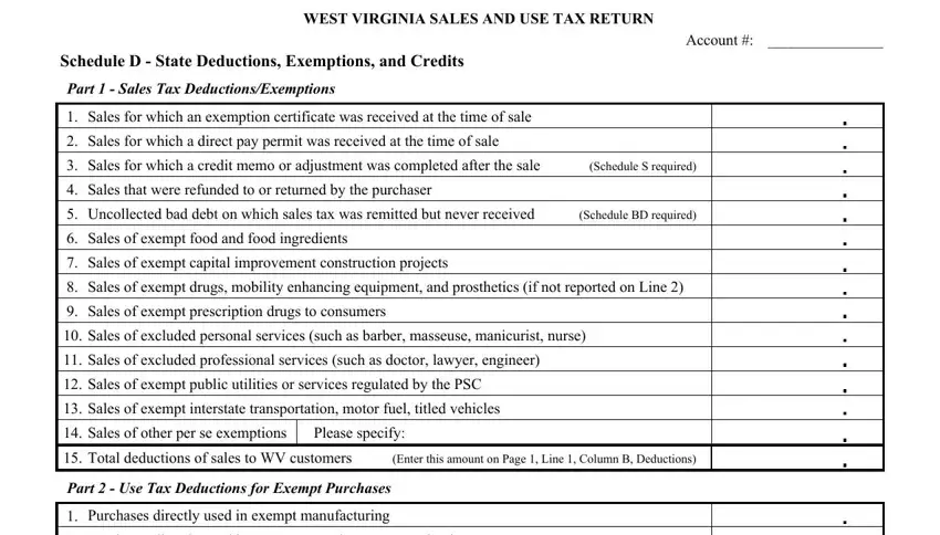 Uncollected bad debt on which, Sales of exempt drugs mobility, and Sales of exempt prescription drugs inside west virginia sales tax forms