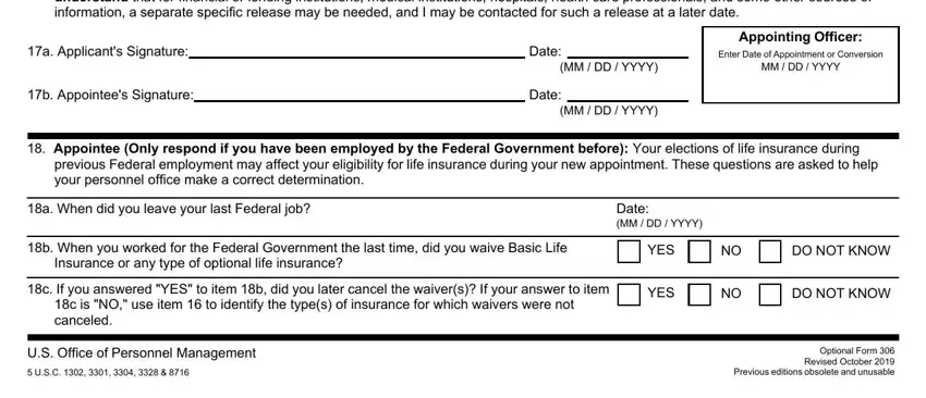 Date, previous Federal employment may, and MM  DD  YYYY in Optional Form 306