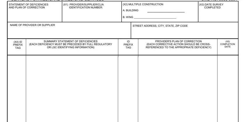 How you can fill out cms plan of correction template portion 1