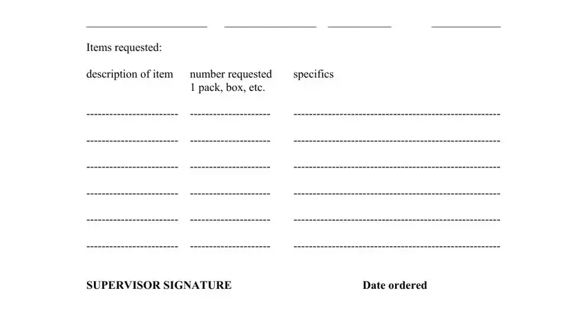 Part number 1 in submitting office supplies order form template