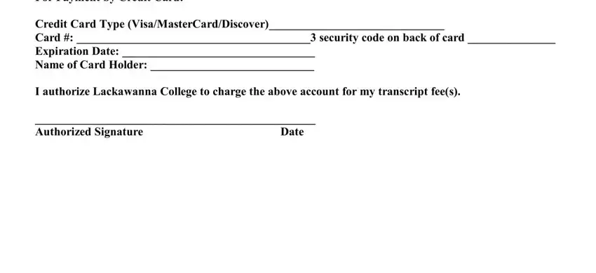 Stage no. 3 for submitting lackawanna college transcript request form