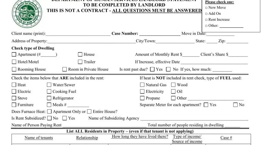 How one can fill in landlord statement county pdf portion 1