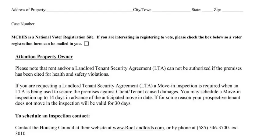 Filling in section 3 in landlord statement county pdf