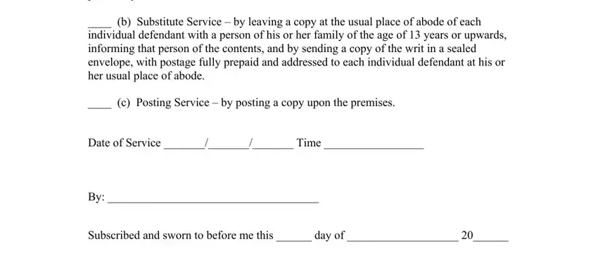 Date of Service  Time, a Personal Service  by leaving a, and Subscribed and sworn to before me of ree printables day notice