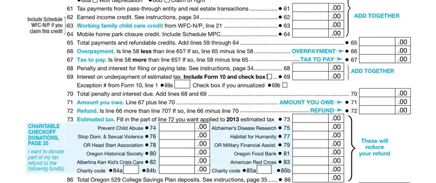 Ways to fill out Oregon Form 40P stage 5