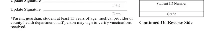Stage number 3 for filling in oregon immunization records