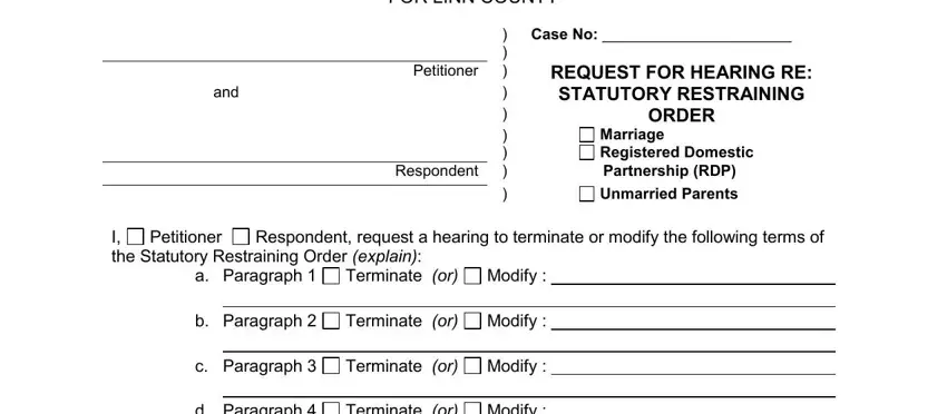 Ways to fill out oregon form restraining order printable stage 1