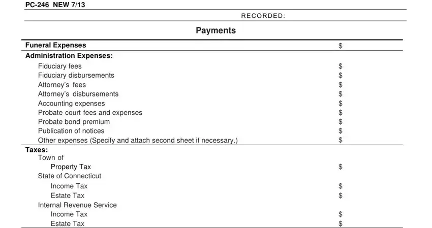 Completing part 3 of pc 246 ct probate