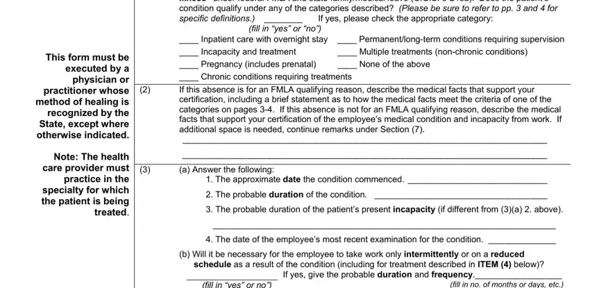 a Answer the following  The, Incapacity and treatment, and The date of the employees most in connecticut medical certificate