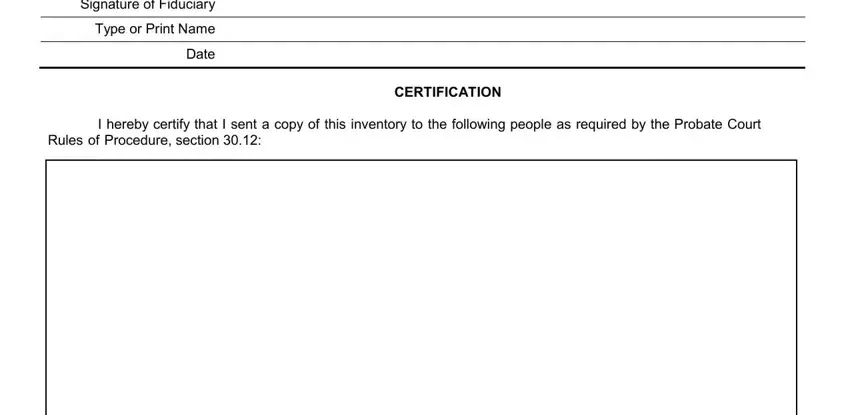 Filling in segment 5 in ctprobate gov forms pc 440 inventory