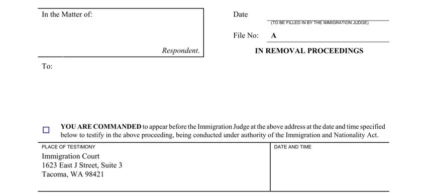 Subpoena Immigration Form ≡ Fill Out Printable Pdf Forms Online