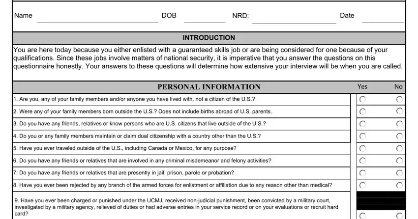 Part no. 3 of submitting personnel security cnrc form
