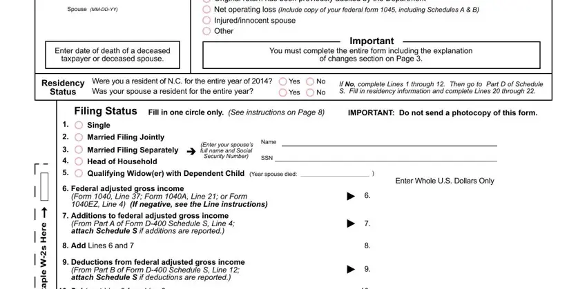 How you can fill out north carolina ncdor d 400x step 2