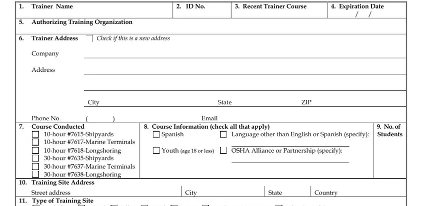 Filling out part 1 of Osha Form 4 50 3