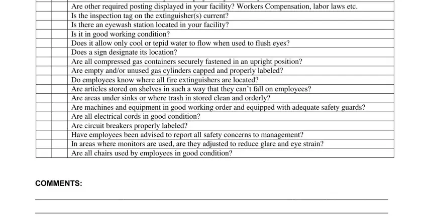 Filling out part 2 of minimizing risk in the workplace