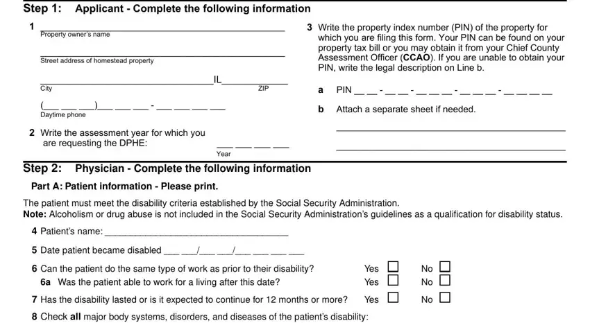 Filling in section 1 in form ptax 343 a