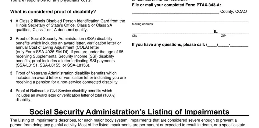 When and where must I ﬁ le this, What is considered proof of, and Proof of Veterans Administration inside form ptax 343 a