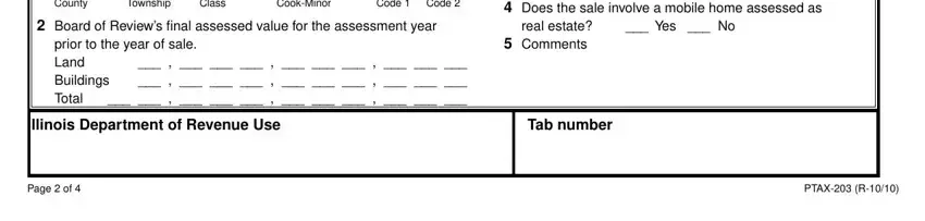 Part no. 5 of filling out illinois form ptax 203