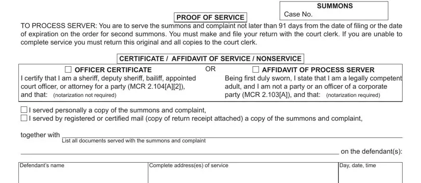 Ways to complete mi summons form portion 4