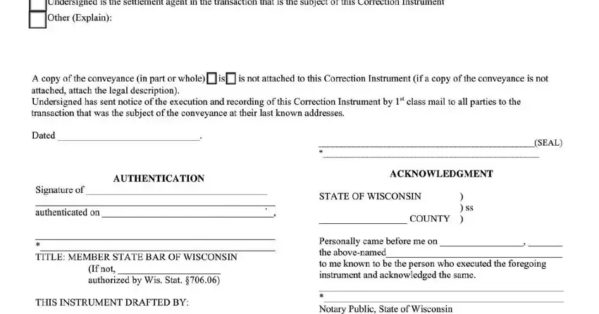 Completing segment 2 in wisconsin affidavit of correction