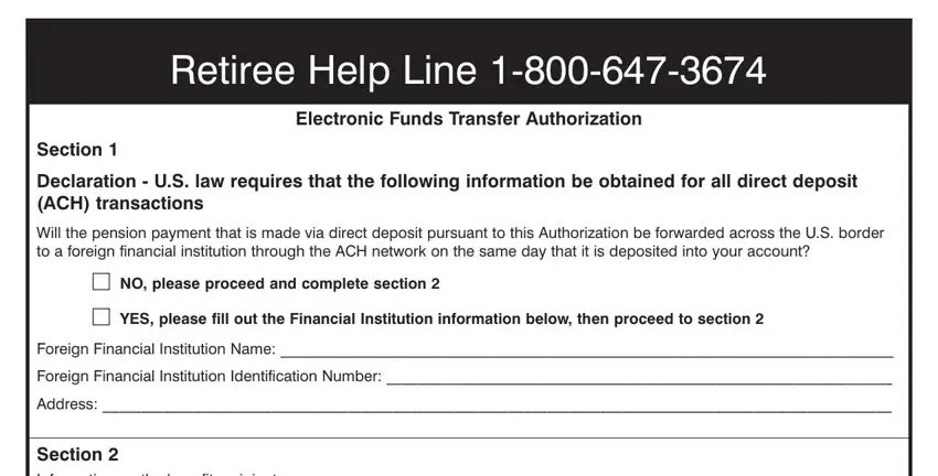 The best way to fill out allocated portion 1