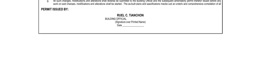 Filling in part 4 in building permit forms pdf