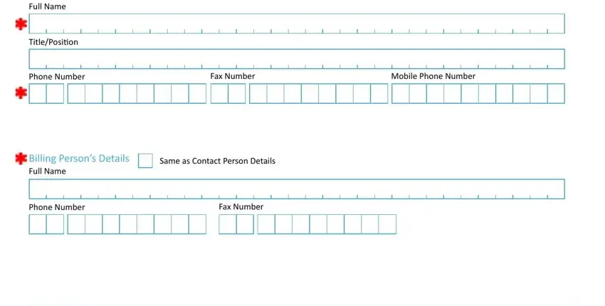 Fax Number, Section  Contact Persons Details, and Same as Contact Person Details inside oversize over permit application