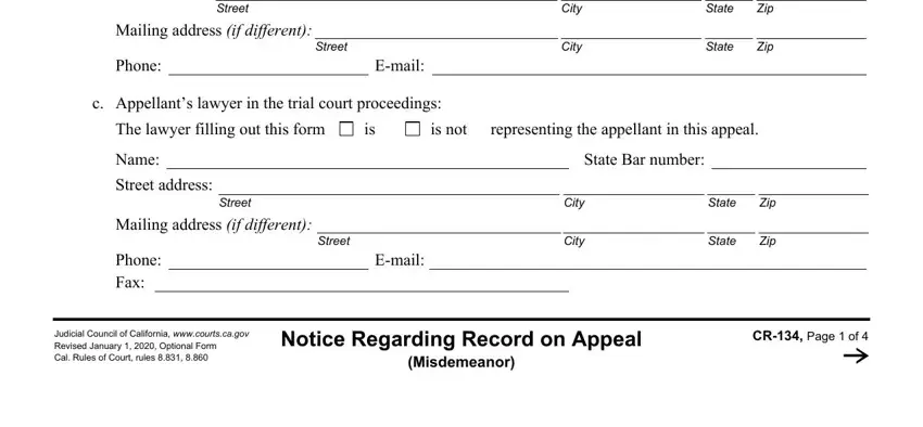 Part number 2 of filling in cr 134 form
