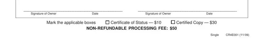 Filling out segment 3 of Form Cr4E001