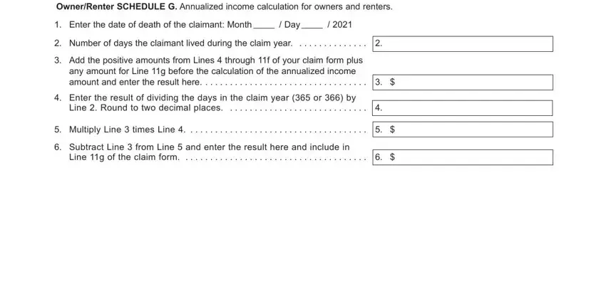 Step number 2 in filling out Pa 1000 G Form