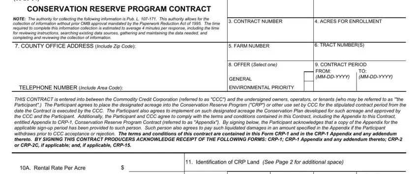 A way to fill in Form Crp 1 part 1