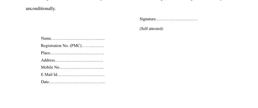 Part no. 4 of filling out pmc registration online