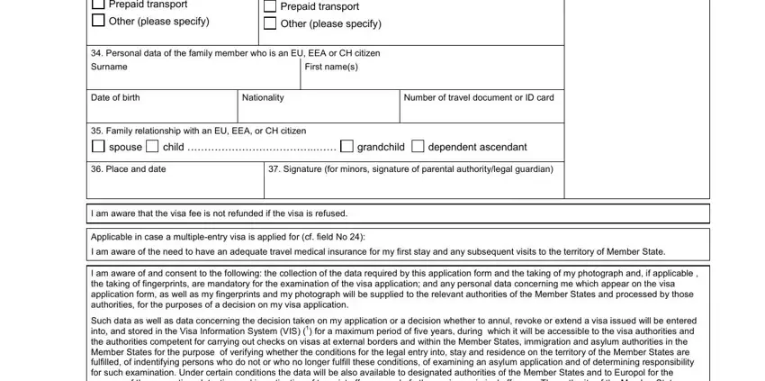 Part number 5 in completing sweden schengen visa application form