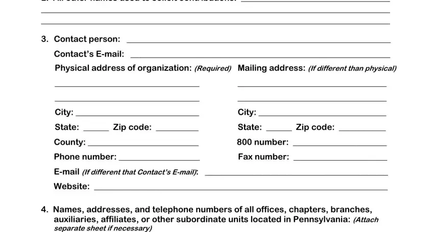 How you can fill out pennsylvania organization registration portion 2
